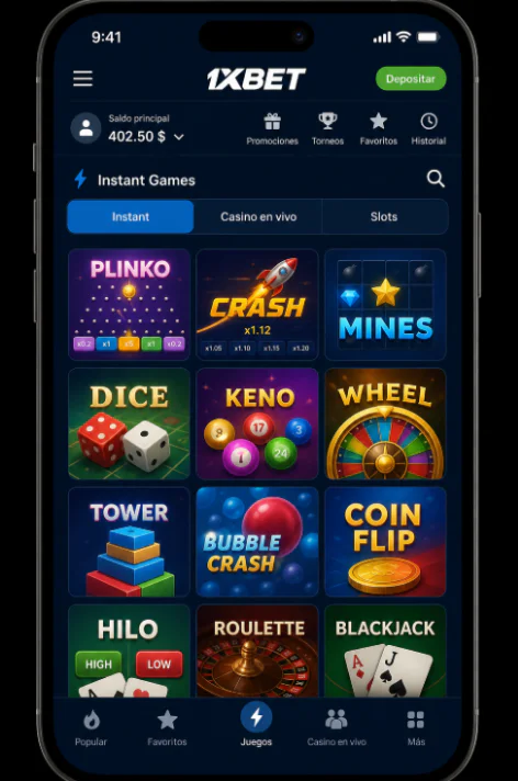 Aplicación de 1xBet Casino