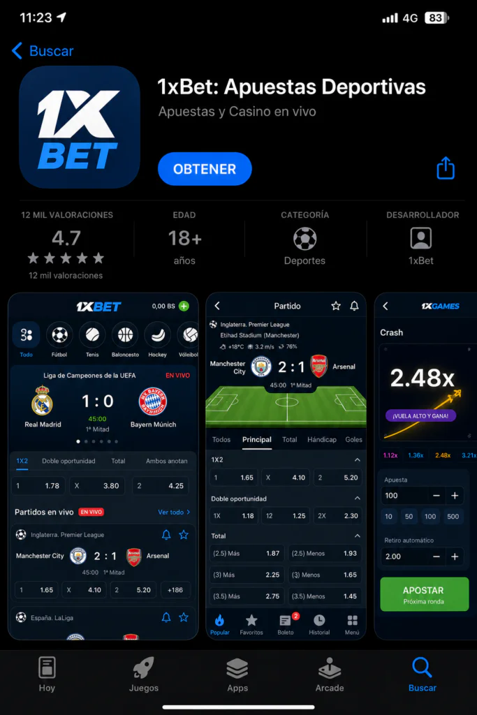1xBet App Instalación